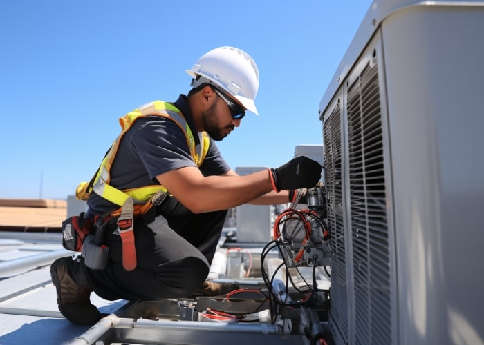 HVAC Tech With Gauge