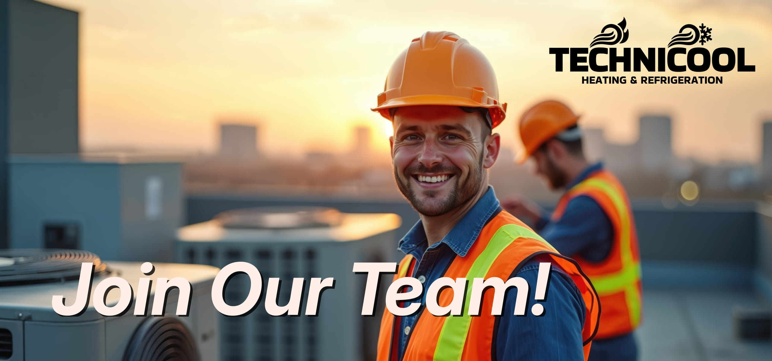 TechniCool employees working on a roof.